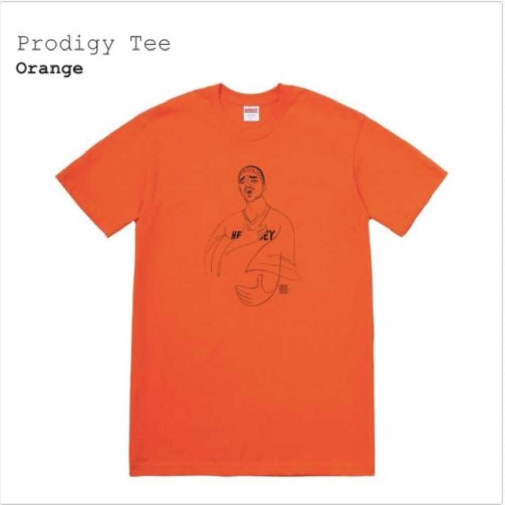 SUPREME Prodigy Tee Orange T Shirt SS 2018 Size L - Picture 1 of 3